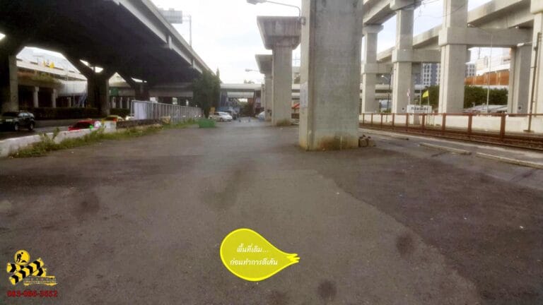ตีเส้นจราจร ที่จอดรถ สนามบินดอนเมือง