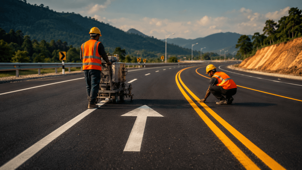 บริการ ตีเส้นจราจร (Road Marking)