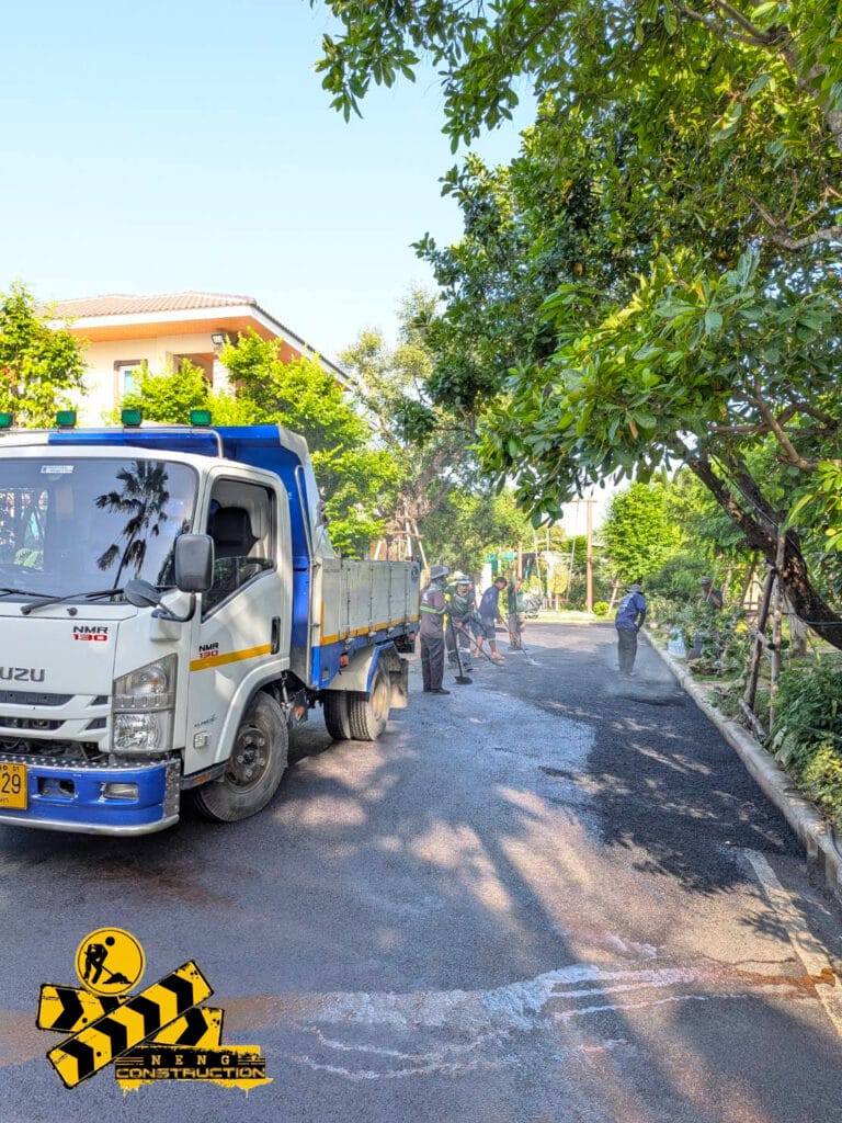 งานปรับพื้น และ ถนนยางมะตอย ย่าน วัดลาดปลาดุก บางใหญ่ จ.นนทบุรี
