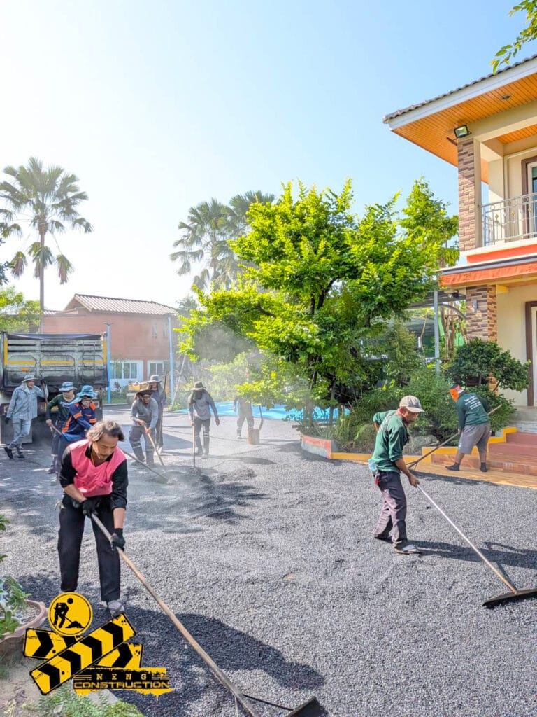 งานปรับพื้น และ ถนนยางมะตอย ย่าน วัดลาดปลาดุก บางใหญ่ จ.นนทบุรี