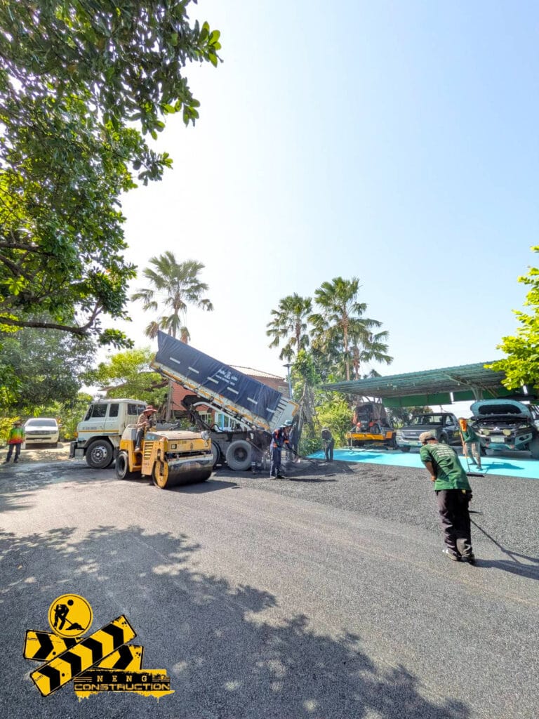 งานปรับพื้น และ ถนนยางมะตอย ย่าน วัดลาดปลาดุก บางใหญ่ จ.นนทบุรี