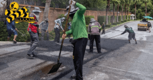 งานแก้ไขเชิงลาดสะพานทรุดตัว แกรนด์บางกอกบูเลอวาร์ด